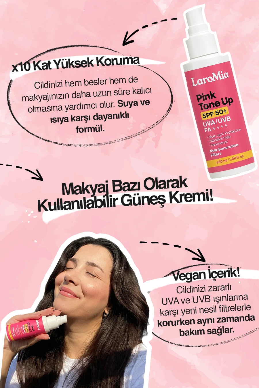 Pink Tone Up Güneş Koruyucu Krem